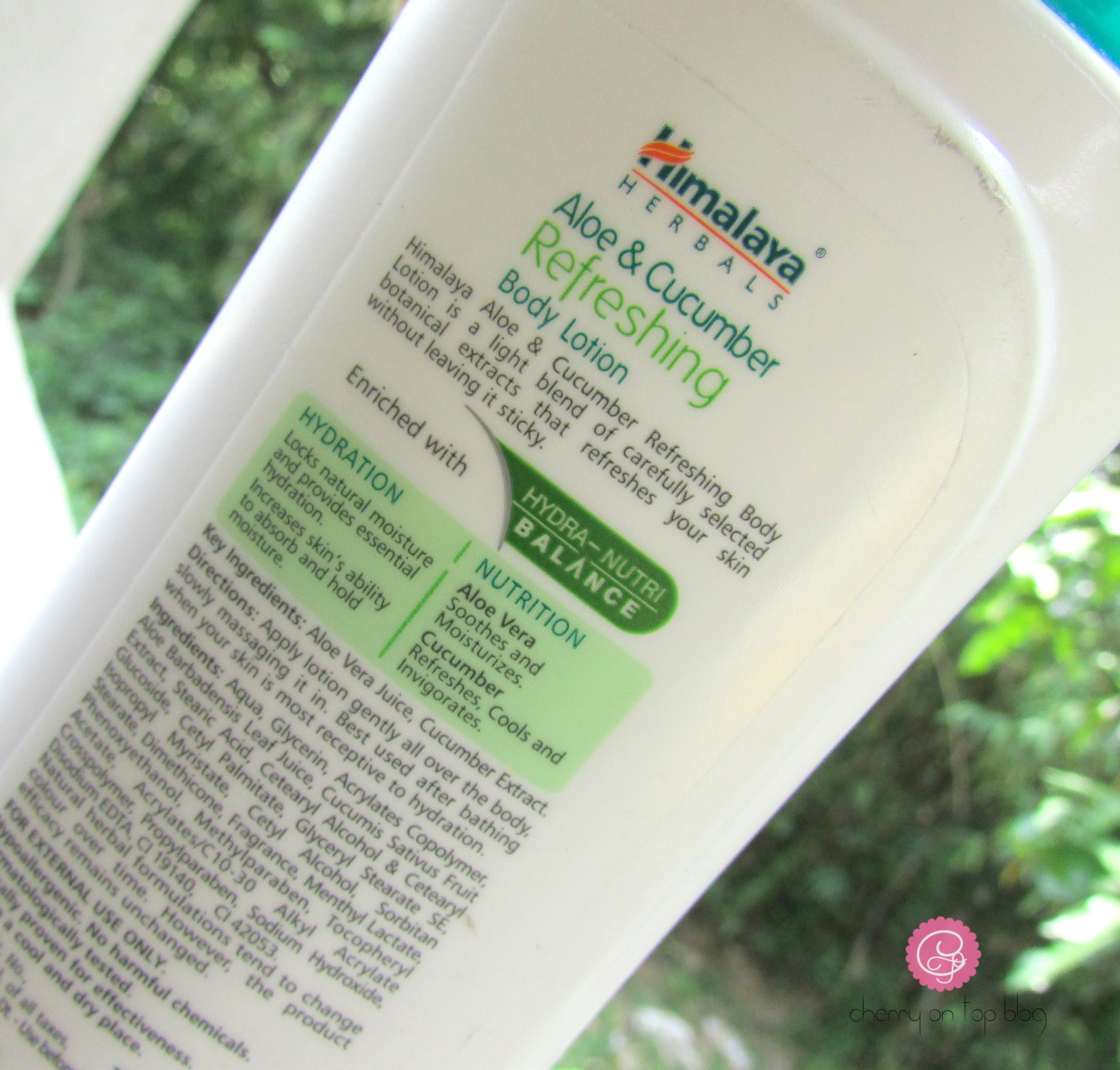 Himalaya Herbals Aloe & Cucumber Refreshing Body Lotion Review| cherryontopblog.com