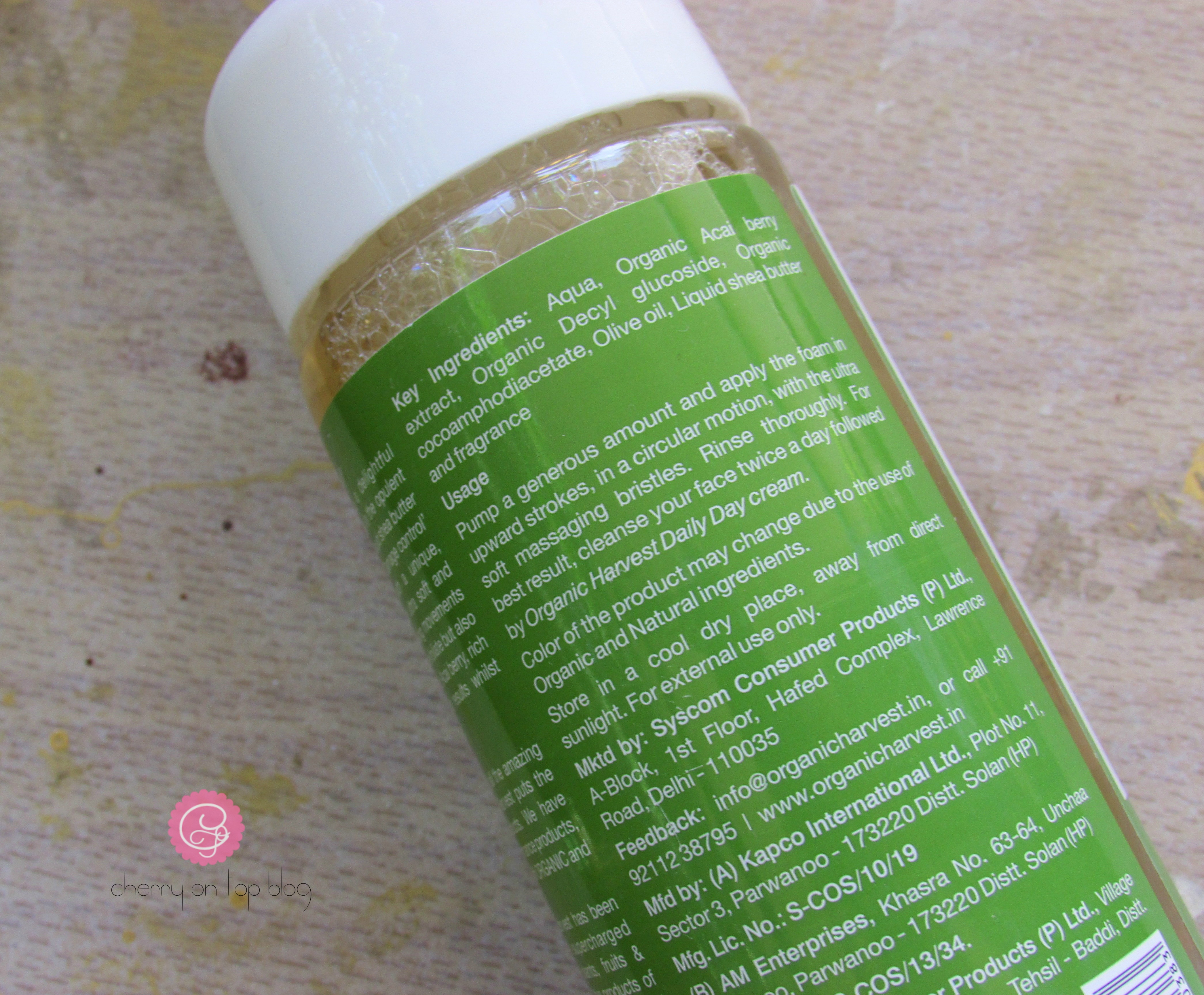 Organic Harvest Masseuscious Damage Control Cleanser Review| Cherry On Top