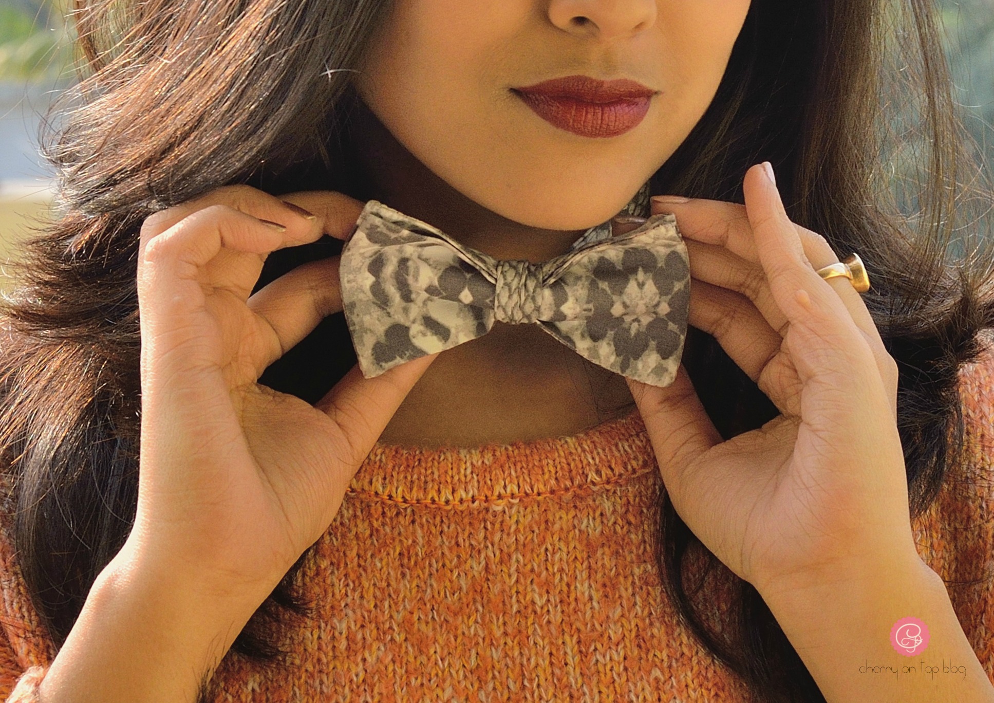 Casual and Edgy Winter Outfit ft. Indian Bow Tie Company| Cherry On Top