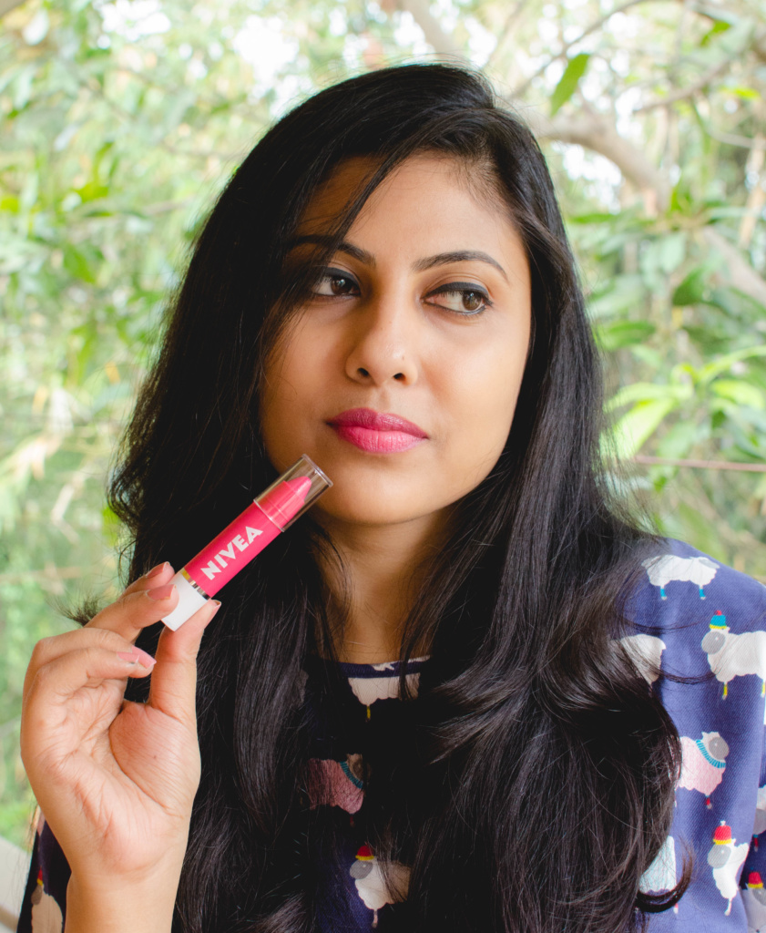 Nivea Coloron Lip Crayons Hot Pink Review and Swatches | Cherry On Top