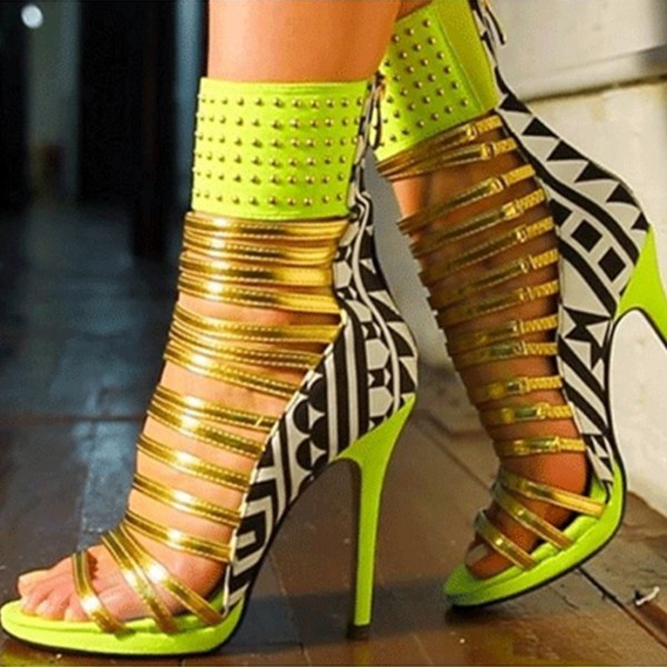 Neon green aztec print heels for Music Festival | Summer Footwear for Day to Night | Cherry On Top Blog