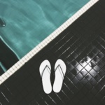 women slippers poolside