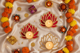 The Zappy Box Diwali Hamper Lotus Candle Holders