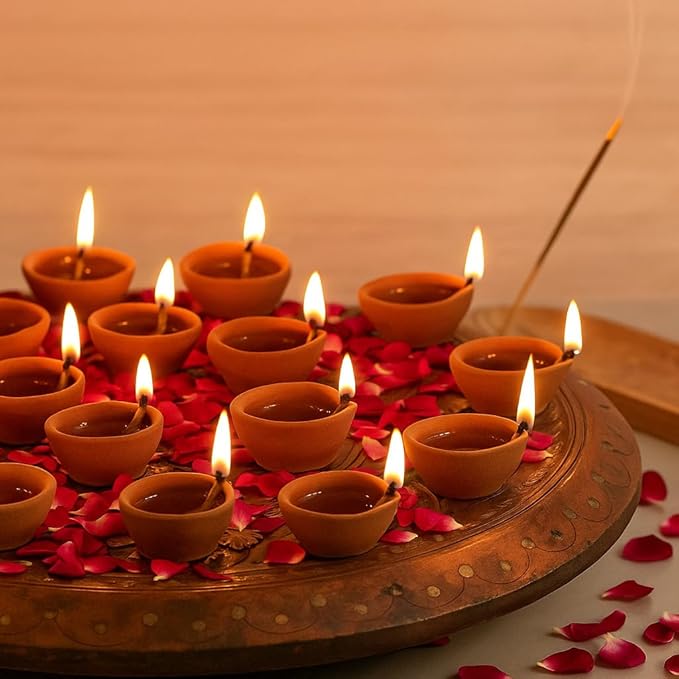 earthen diyas for diwali and dhanteras
