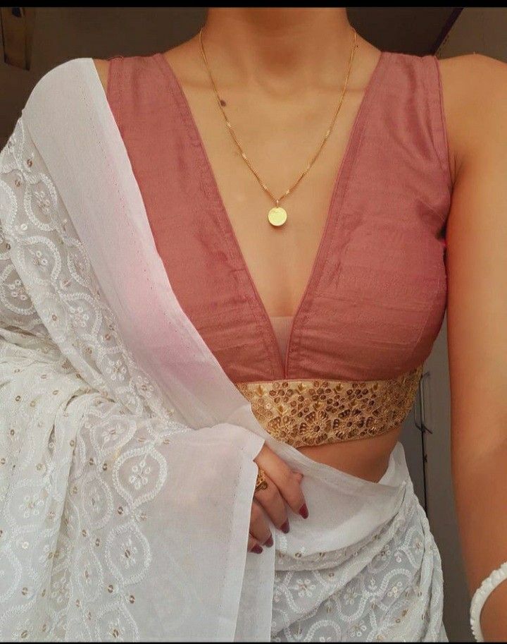 Deep v-neck blouse design